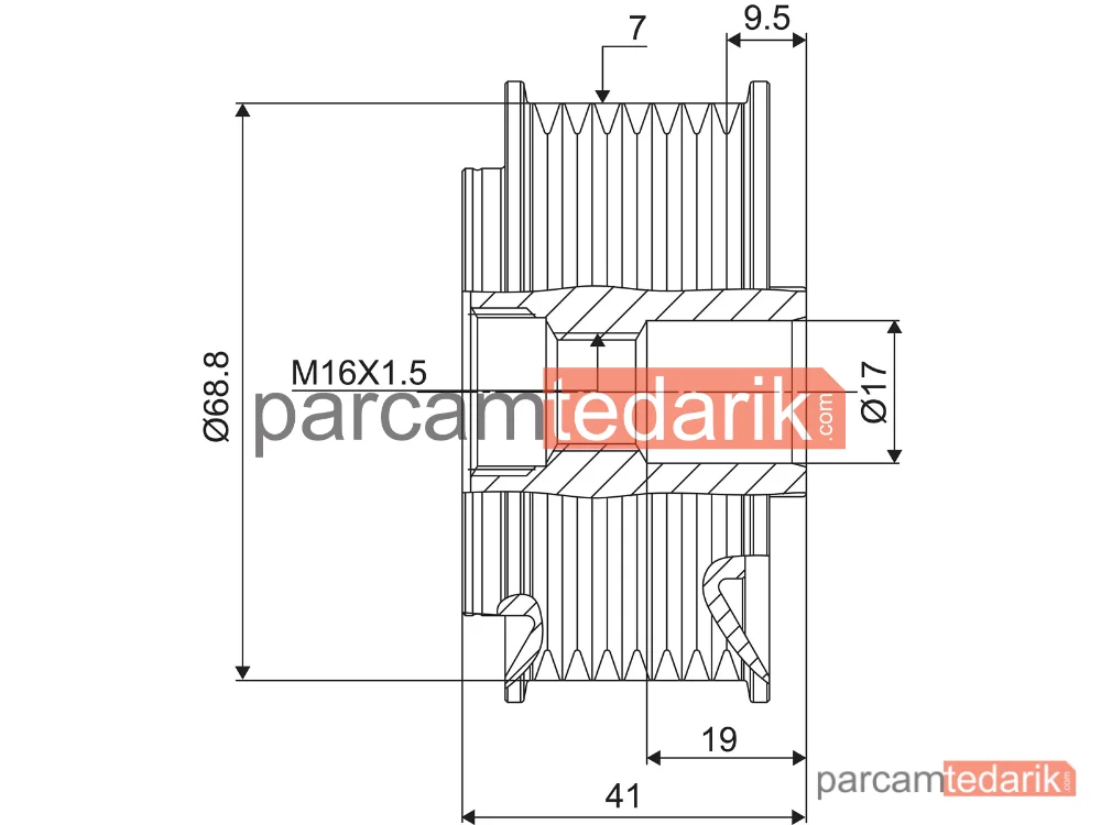 VALEO 588075 | Alternatör Kasnağı — Hyundai H-1 / Starex, Hyundai H-1, Hyundai H-1 Cargo